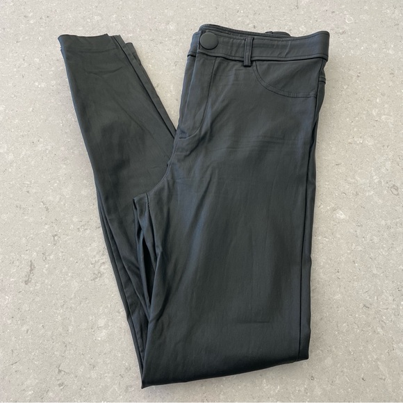 ZARA | Black High Waist Waxed Effect Leggings, Size M - Picture 2 of 4